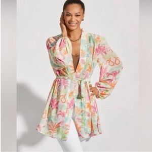 🆕 CAbi Sunset Kimono Tropical Jungle - S